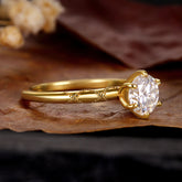 CLARA Round Cut Engagement Ring Six-Prong Classic Solitaire Ring